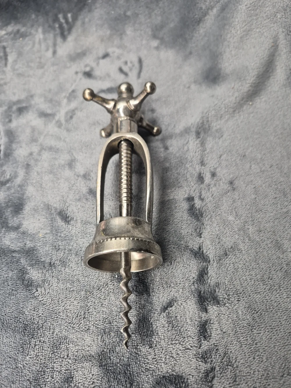 Nkuku Chiri Retro Old Style Pewter-hue Corkscrew Wine Bottle Opener Cork Remover